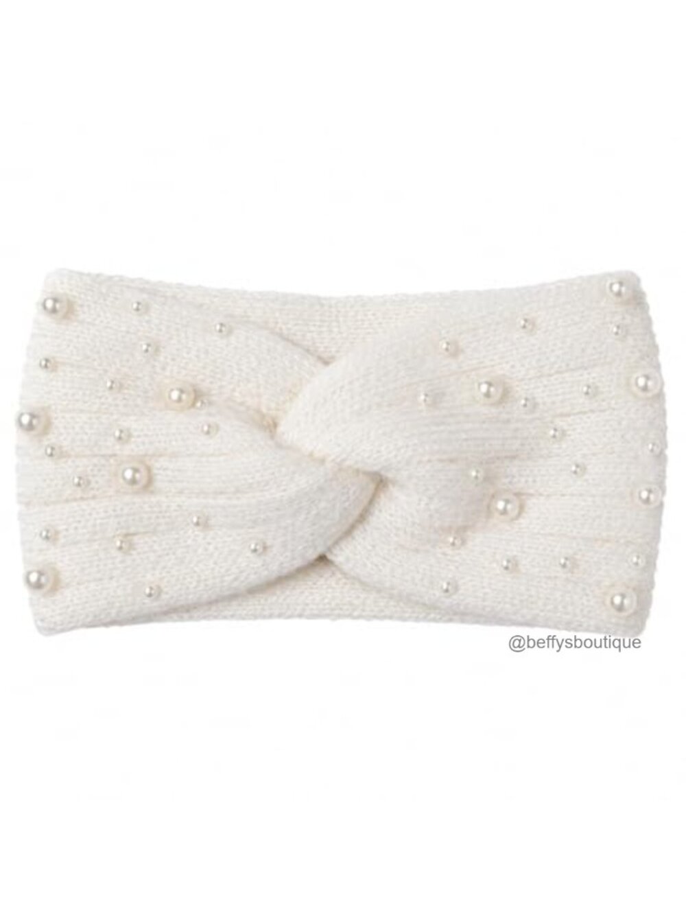 Pearl Knit Headband Ear Warmer Soft Elastic Winter Adult